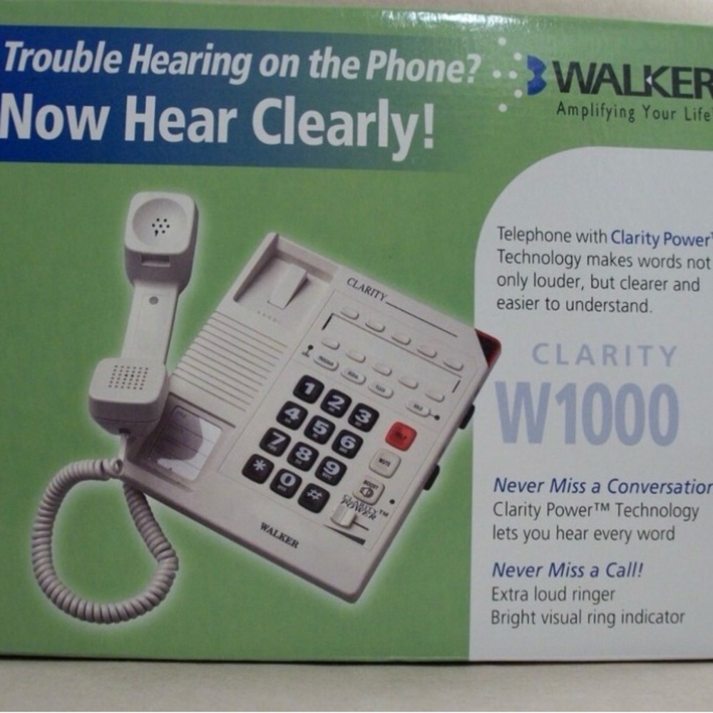 New Walker Clarity W1000 Amplifier CordTelephone People With Hearing Difficulty